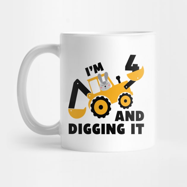 I'm 2 and Digging it Funny 2rd Birthday Excavator Kids Gift by DesignergiftsCie